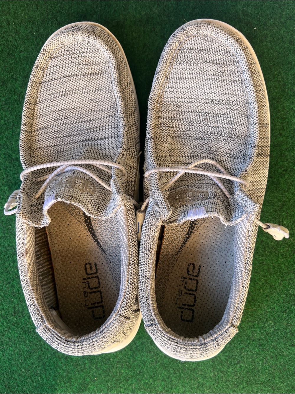 Hey Dude Knit Slip-On Loafers in Light Gray